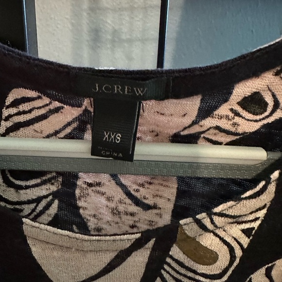 J. Crew Black and Cream Leaf Print Tank Top - Picture 4 of 5